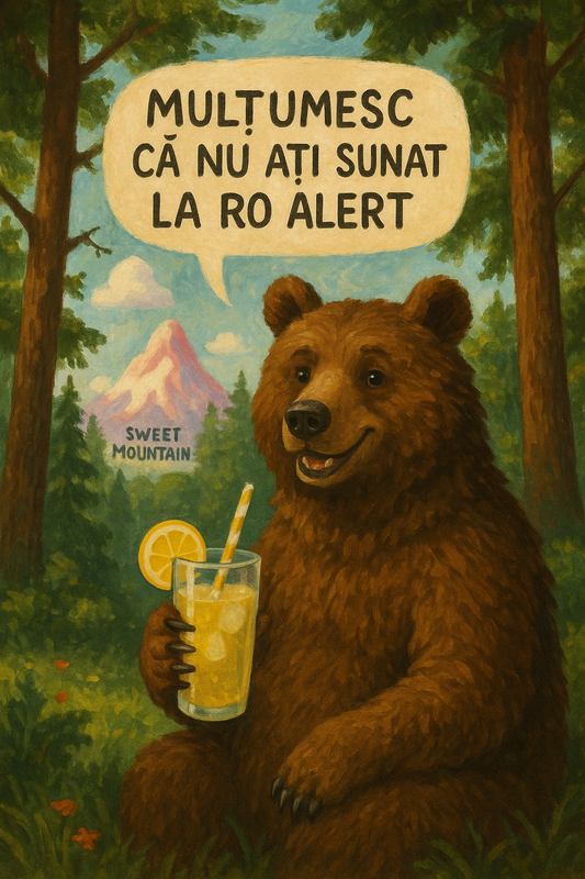 Urs cu limonada in mana generat cu Google Gemini