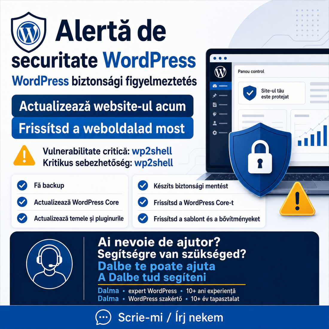 Ai un website WordPress? Verifică-l și actualizează-l astăzi.