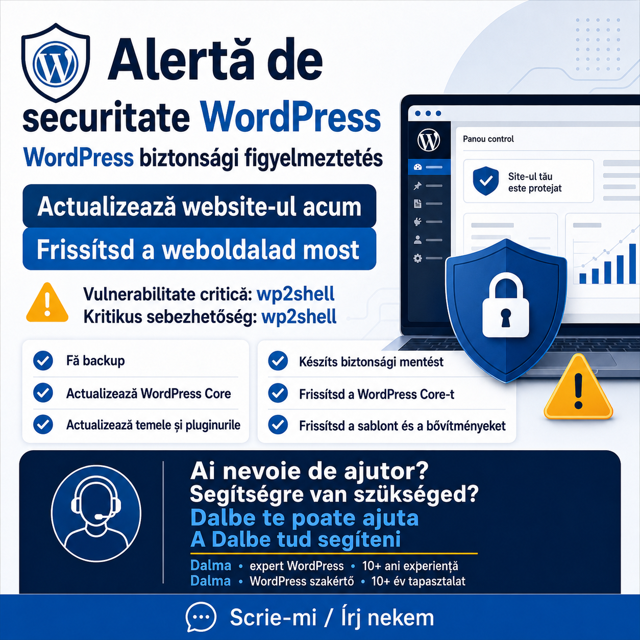 Ai un website WordPress? Verifică-l și actualizează-l astăzi.